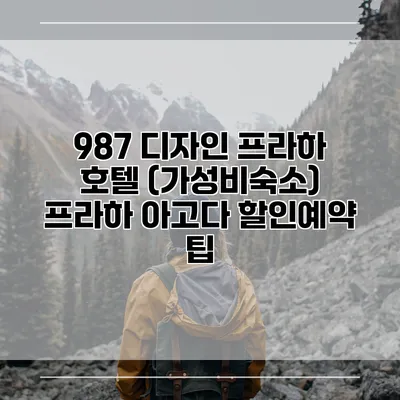 987 디자인 프라하 호텔 (가성비숙소) 프라하 아고다 할인예약 팁