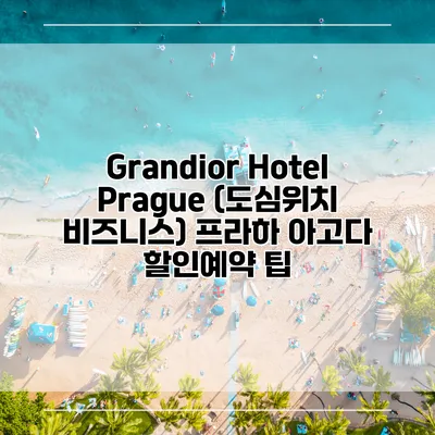 Grandior Hotel Prague (도심위치 비즈니스) 프라하 아고다 할인예약 팁