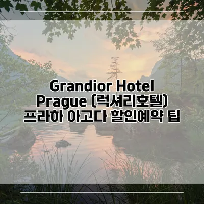 Grandior Hotel Prague (럭셔리호텔) 프라하 아고다 할인예약 팁