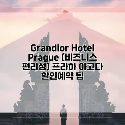 Grandior Hotel Prague (비즈니스 편리성) 프라하 아고다 할인예약 팁