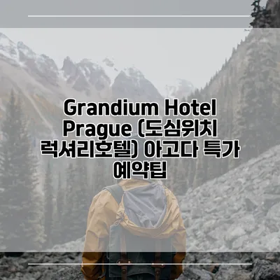 Grandium Hotel Prague (도심위치 럭셔리호텔) 아고다 특가 예약팁