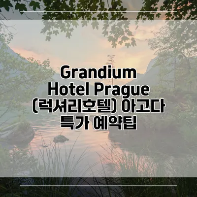 Grandium Hotel Prague (럭셔리호텔) 아고다 특가 예약팁