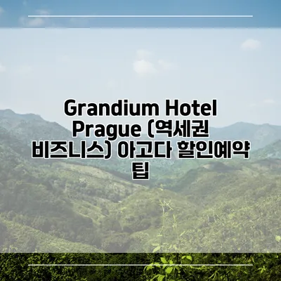 Grandium Hotel Prague (역세권 비즈니스) 아고다 할인예약 팁