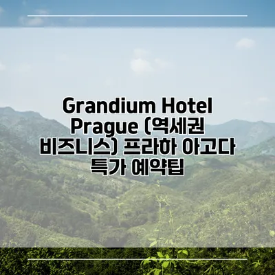 Grandium Hotel Prague (역세권 비즈니스) 프라하 아고다 특가 예약팁