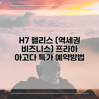 H7 펠리스 (역세권 비즈니스) 프라하 아고다 특가 예약방법