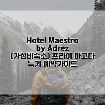Hotel Maestro by Adrez (가성비숙소) 프라하 아고다 특가 예약가이드