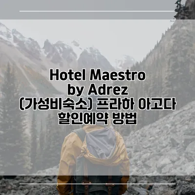 Hotel Maestro by Adrez (가성비숙소) 프라하 아고다 할인예약 방법