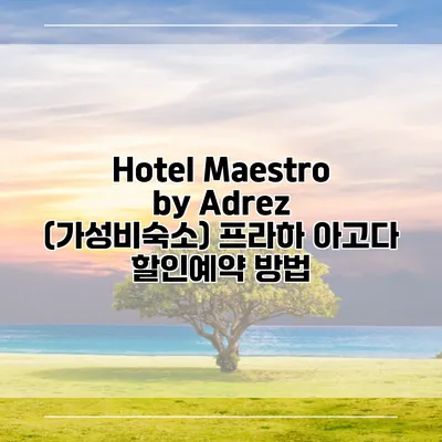 Hotel Maestro by Adrez (가성비숙소) 프라하 아고다 할인예약 방법