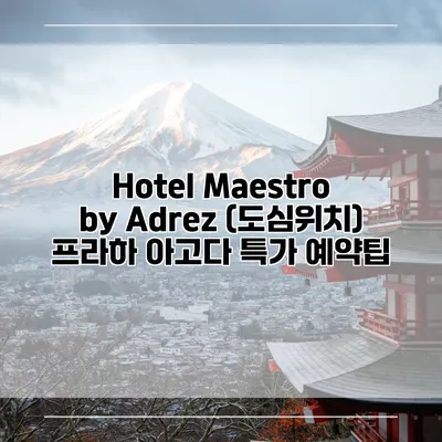 Hotel Maestro by Adrez (도심위치) 프라하 아고다 특가 예약팁