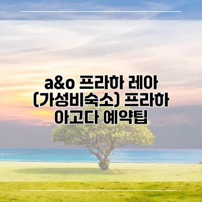 a&o 프라하 레아 (가성비숙소) 프라하 아고다 예약팁