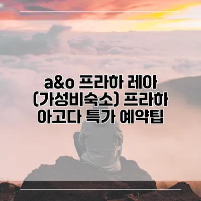 a&o 프라하 레아 (가성비숙소) 프라하 아고다 특가 예약팁