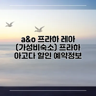 a&o 프라하 레아 (가성비숙소) 프라하 아고다 할인 예약정보