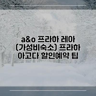 a&o 프라하 레아 (가성비숙소) 프라하 아고다 할인예약 팁