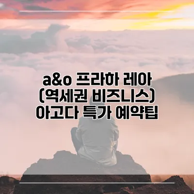 a&o 프라하 레아 (역세권 비즈니스) 아고다 특가 예약팁
