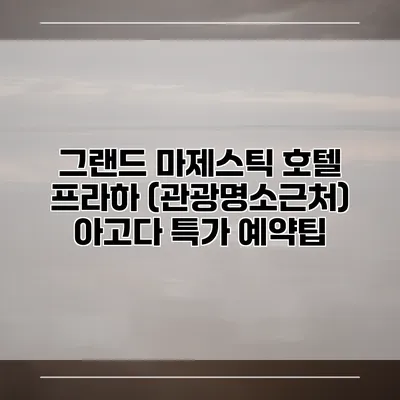 그랜드 마제스틱 호텔 프라하 (관광명소근처) 아고다 특가 예약팁