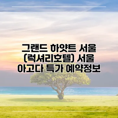 그랜드 하얏트 서울 (럭셔리호텔) 서울 아고다 특가 예약정보