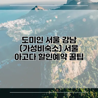 도미인 서울 강남 (가성비숙소) 서울 아고다 할인예약 꿀팁