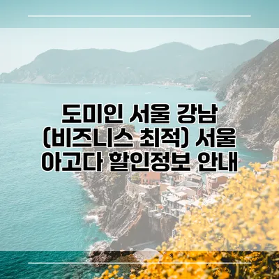 도미인 서울 강남 (비즈니스 최적) 서울 아고다 할인정보 안내