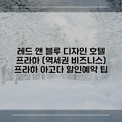 레드 앤 블루 디자인 호텔 프라하 (역세권 비즈니스) 프라하 아고다 할인예약 팁