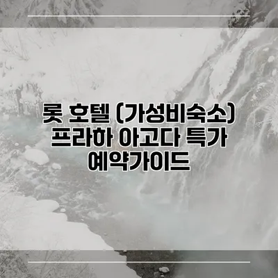 롯 호텔 (가성비숙소) 프라하 아고다 특가 예약가이드