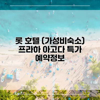 롯 호텔 (가성비숙소) 프라하 아고다 특가 예약정보