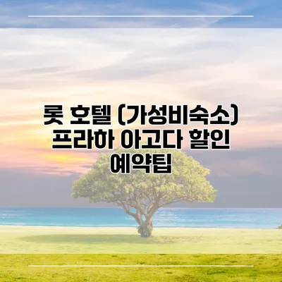 롯 호텔 (가성비숙소) 프라하 아고다 할인 예약팁