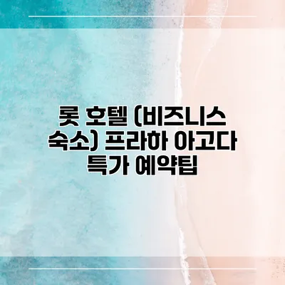 롯 호텔 (비즈니스 숙소) 프라하 아고다 특가 예약팁