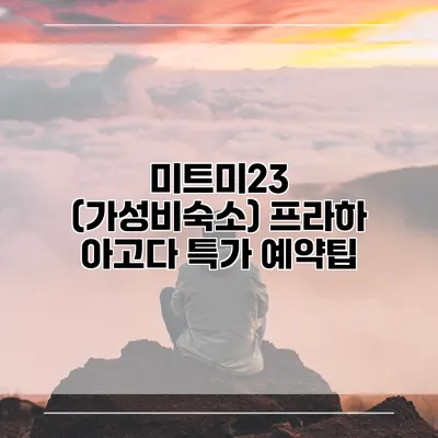 미트미23 (가성비숙소) 프라하 아고다 특가 예약팁
