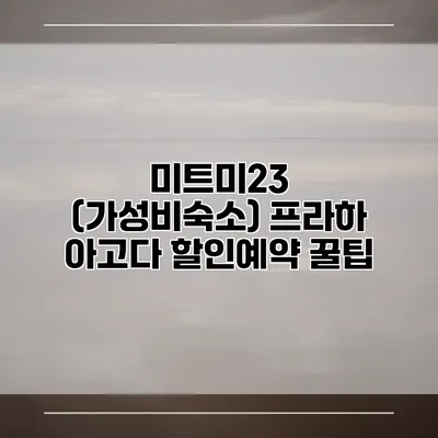 미트미23 (가성비숙소) 프라하 아고다 할인예약 꿀팁
