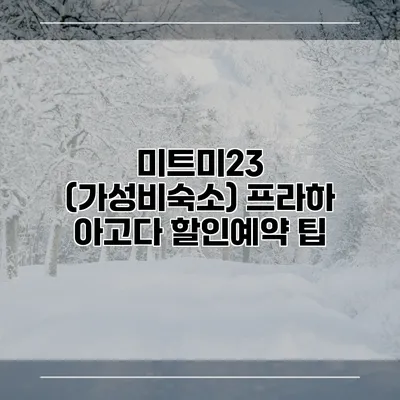 미트미23 (가성비숙소) 프라하 아고다 할인예약 팁