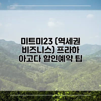 미트미23 (역세권 비즈니스) 프라하 아고다 할인예약 팁