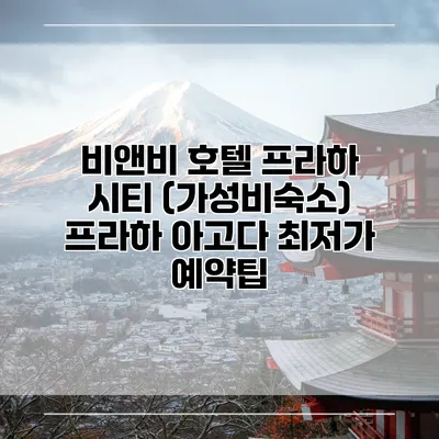 비앤비 호텔 프라하 시티 (가성비숙소) 프라하 아고다 최저가 예약팁