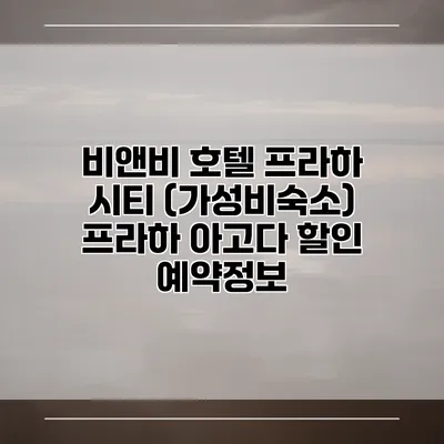 비앤비 호텔 프라하 시티 (가성비숙소) 프라하 아고다 할인 예약정보