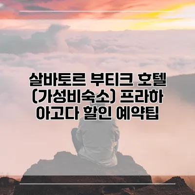 살바토르 부티크 호텔 (가성비숙소) 프라하 아고다 할인 예약팁