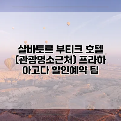 살바토르 부티크 호텔 (관광명소근처) 프라하 아고다 할인예약 팁