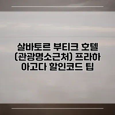 살바토르 부티크 호텔 (관광명소근처) 프라하 아고다 할인코드 팁