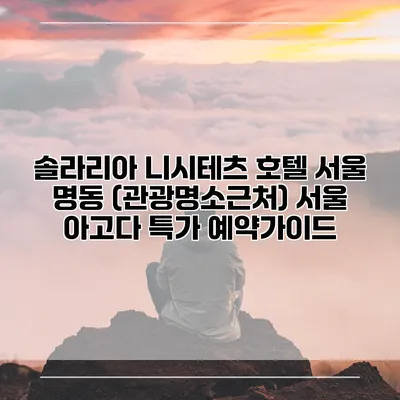 솔라리아 니시테츠 호텔 서울 명동 (관광명소근처) 서울 아고다 특가 예약가이드