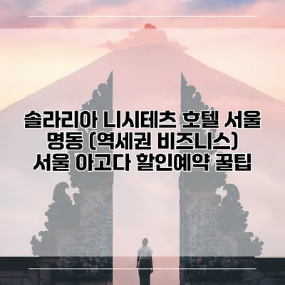 솔라리아 니시테츠 호텔 서울 명동 (역세권 비즈니스) 서울 아고다 할인예약 꿀팁