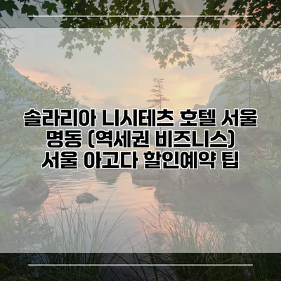솔라리아 니시테츠 호텔 서울 명동 (역세권 비즈니스) 서울 아고다 할인예약 팁