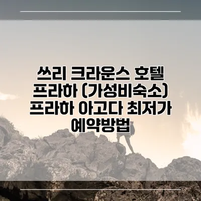 쓰리 크라운스 호텔 프라하 (가성비숙소) 프라하 아고다 최저가 예약방법