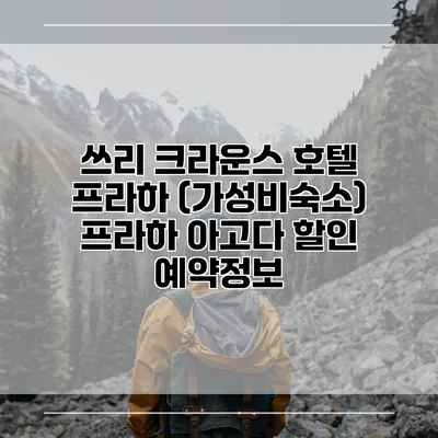 쓰리 크라운스 호텔 프라하 (가성비숙소) 프라하 아고다 할인 예약정보