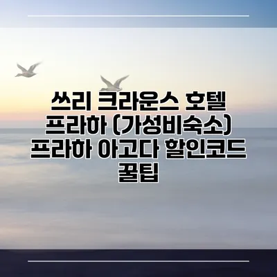 쓰리 크라운스 호텔 프라하 (가성비숙소) 프라하 아고다 할인코드 꿀팁
