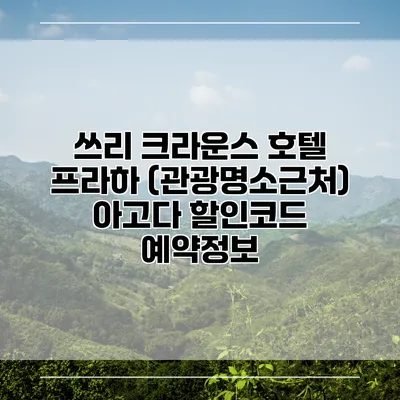 쓰리 크라운스 호텔 프라하 (관광명소근처) 아고다 할인코드 예약정보