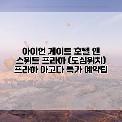 아이언 게이트 호텔 앤 스위트 프라하 (도심위치) 프라하 아고다 특가 예약팁