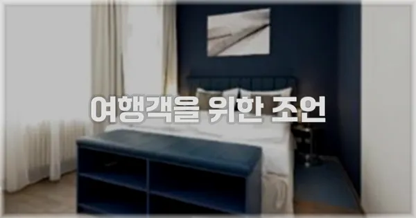 여행객을 위한 조언