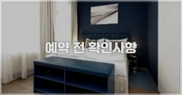 예약 전 확인사항