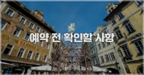 예약 전 확인할 사항