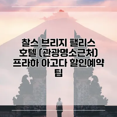 찰스 브리지 팰리스 호텔 (관광명소근처) 프라하 아고다 할인예약 팁