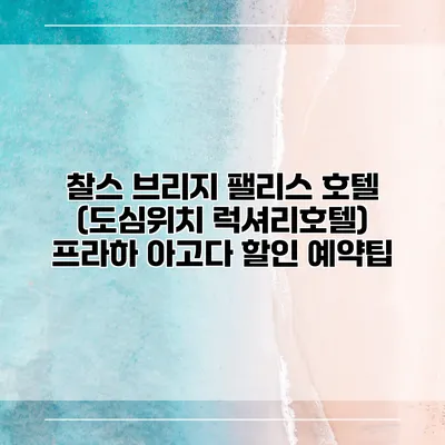 찰스 브리지 팰리스 호텔 (도심위치 럭셔리호텔) 프라하 아고다 할인 예약팁