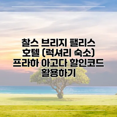 찰스 브리지 팰리스 호텔 (럭셔리 숙소) 프라하 아고다 할인코드 활용하기
